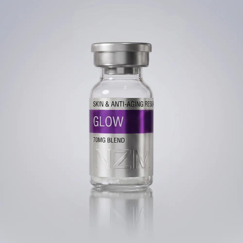 GLOW 70 mg sekoitus - GLOW 70 mg:n peptidisekoitus sisältää: GHK-Cu 50 MG · BPC-157 10 MG · TB-500 10 MG