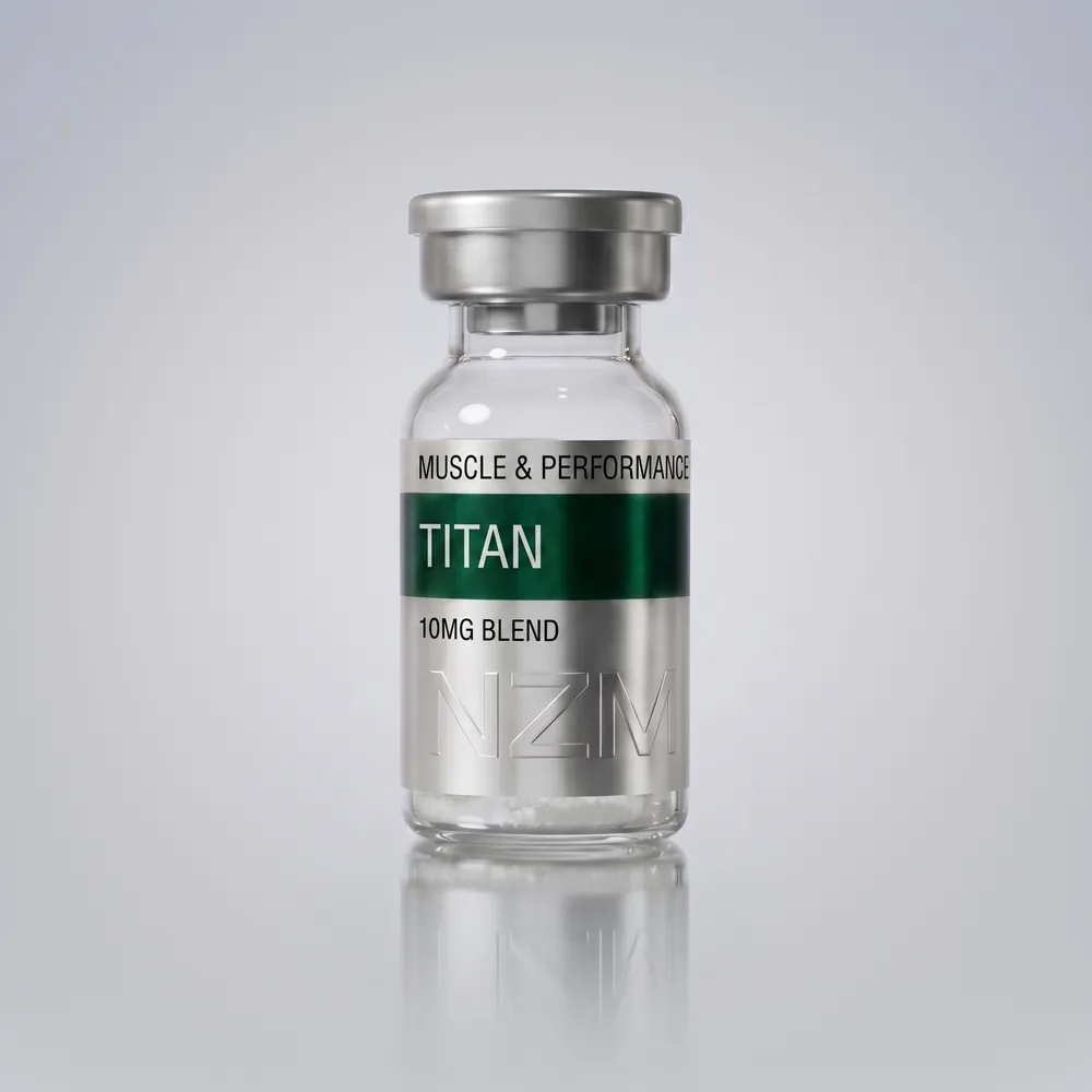 TITAN 10 mg sekoitus - 10 MG sekoitus: Ipamorelin 5 MG · CJC No DAC 5 MG Yhdistelmä on tarkoitettu kasvuhormonireittien tutkimuksiin.